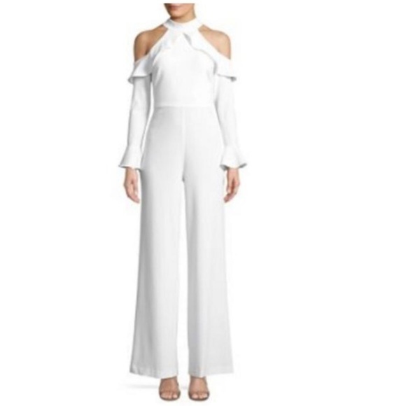 Nwt Monique Lhuillier Sz 4 white jumpsuit bachelorette party bride - Picture 2 of 10